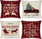 Christmas Pillow Covers 18 x 18 Inches Set of 4 - Xmas Series Cushion Cover Case Pillow Custom Zippered Square Pillowcase